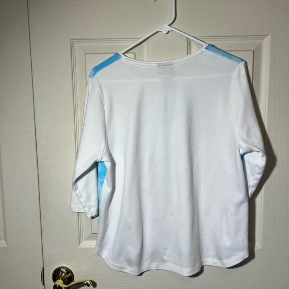 Bonworth White and Blue Sparkly Snowflake Shirt SZ SP - Picture 3 of 9